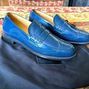 Stylish Blue Leather Loafers
